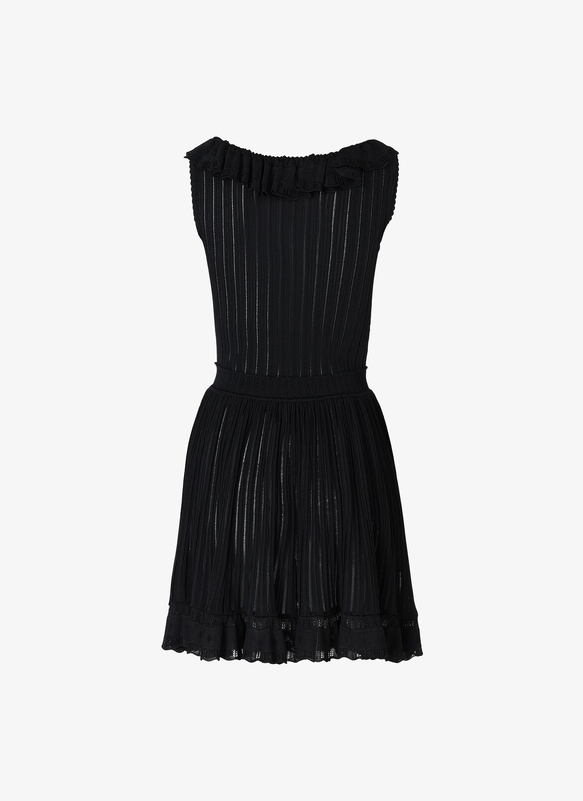 ROBE-MINI SANS MANCHES FALBALAS EDITION NOIR ALAÏA NOIR  ROBE-MINI SANS MANCHES FALBALAS EDITION NOIR